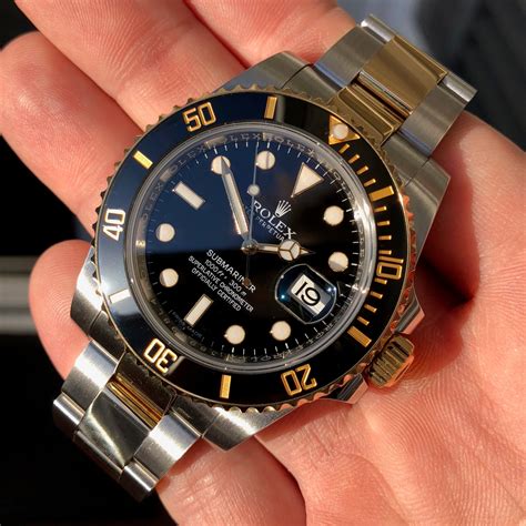 black gold rolex two-tone submariner dlc|Rolex Submariner two tone review.